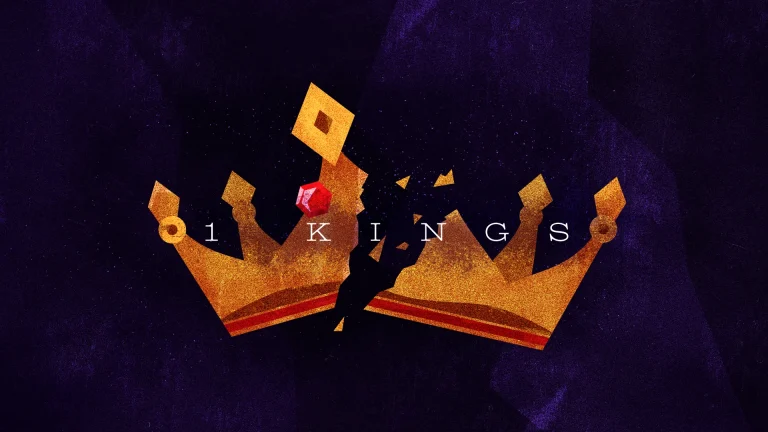 Crown with a broken edge symbolizes divine authority and leadership, representing the theme of 1 Kings in scripture.