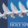 3573 - Understanding The Holy Spirit - HD Title Slide Multiple white doves in flight sequence against deep blue background with "Understanding the Holy Spirit" text for church teaching series