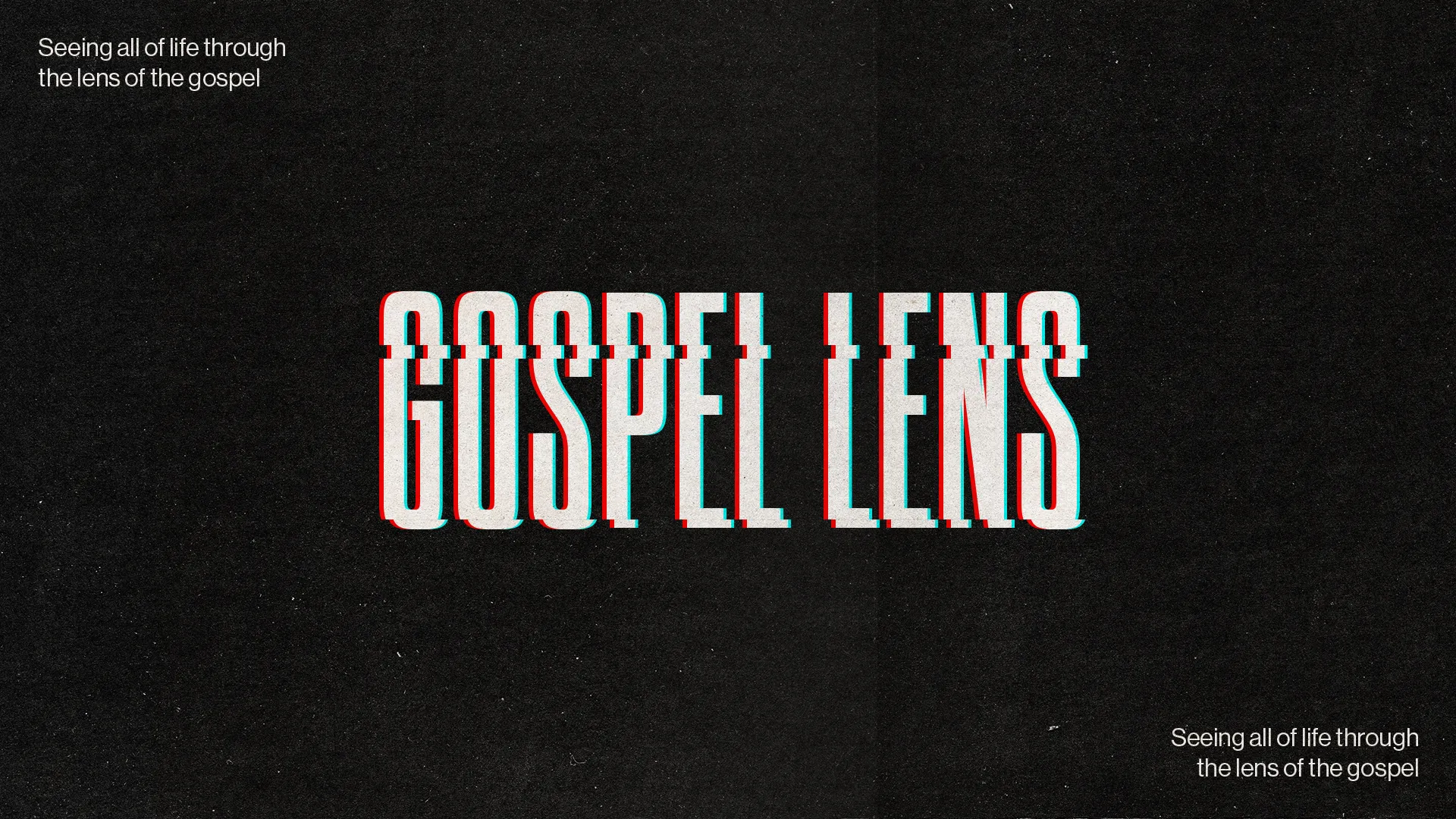Gospel Lens text emphasizes viewing life through a faith perspective, inviting reflection on community and spiritual growth.