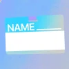 name Blank name tag on a colorful background, symbolizing community connection and welcoming in church gatherings.