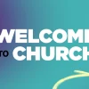 4449 welcome to church hd title slide Bold text greeting, "Welcome to Church," set against a vibrant gradient background, inviting community and worship.