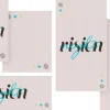 4589 - Vision Night Social Graphics Bold text "risen" in black and blue, accented with stars and circles, symbolizing hope and spiritual renewal.
