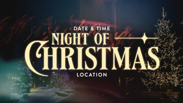 Celebration of faith and community at the "Night of Christmas," with festive lights and joyful worship atmosphere.