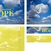 5468 - Resurrection Hope Screen Graphics Doves soar against a bright sky, with "Resurrection HOPE" highlighted, symbolizing faith and renewal in community.
