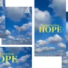 5468 - Resurrection Hope Social Graphics Doves soar against a bright blue sky with clouds, featuring the text "Resurrection HOPE," symbolizing faith and renewal.