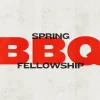 spring bbq fellowship Spring BBQ Fellowship event promoting community and togetherness, featuring playful pig illustrations.