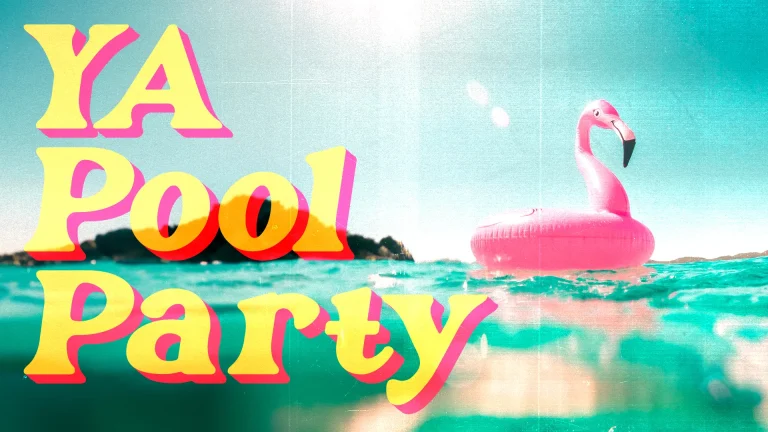 Young adults gathering for fellowship at a vibrant pool party, celebrating community and joy in faith.
