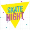 father's day Skate Night event announcement with vibrant colors and geometric shapes, inviting community fun and fellowship.