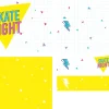 father's day Bright, geometric design featuring "Skate Night" text, promoting community and fellowship through fun church activities.