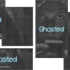 5934 ghosted social graphics Mysterious figure in a hood, holding a small object, with the word "Ghosted" prominently displayed, evoking themes of faith and doubt.