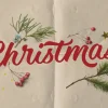 6053 Christmas HD Title Slide Festive "Christmas" lettering adorned with greenery, berries, and stars, symbolizing joy and community in faith.