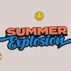 6357 - Summer Explosion - HD Title Slide Kick off the season with a bang using this 'Summer Explosion' graphic, bursting with fun and excitement for your church's summer activities. The retro-inspired design and playful beach elements set a perfect scene for events full of energy and joy.