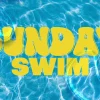 6381 - Sunday Swim - HD Title Slide Dive into the sunny spirit with this vibrant 'Sunday Swim' graphic, perfect for announcing a refreshing church pool party or a baptism event!