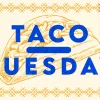 6478 - Taco Tuesday - HD Title Slide Spice up your church's community gatherings with this festive "Taco Tuesday" graphic. Featuring bold blue text and a detailed taco illustration with decorative patterns, it perfectly captures the fun and flavor of a taco-themed event.