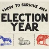 6671 - How To Survive An Election Year - HD Title Slide Minimal design with "How to Survive an Election Year" text and illustrations of donkey, lamb, and elephant representing political parties