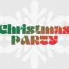 6697 - Christmas Party - HD Title Slide Retro-inspired Christmas Party graphic with gradient text and stylized snowflake background