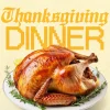 6706 - Thanksgiving Dinner - HD Title Slide Thanksgiving Dinner graphic with vintage text and appetizing roasted turkey image