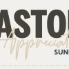 6722 - Pastor Appreciation Sunday - HD Title Slide Minimalist church media graphic for Pastor Appreciation Sunday with bold text in dark gray and script font in cream