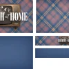 6736 - Church At Home - Screen Graphics Church at Home text overlaid on vintage television showing worship band against blue and pink plaid background