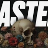 6945 - Easter - HD Title Slide Grunge-style Easter graphic with bold white "EASTER" text over classical still life with skull surrounded by colorful flowers on black background