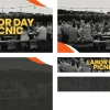 7230 - Labor Day Picnic - Screen Graphics Community gathering outdoors with string lights, fellowship, and shared meals for Labor Day Picnic.