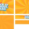7238 - Back To School Bash - Screen Graphics Back to School Bash graphic with vibrant spiraling orange background, emphasizing community and youthful energy.