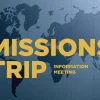 7274 - Missions Trip - HD Title Slide Missions Trip information meeting with world map and compass background, emphasizing global outreach and service.