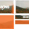 7325 Seasons Screen Graphics Vibrant flowers bloom against serene mountains, symbolizing spiritual growth and the beauty of life's seasons.
