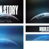 7329 - Origin Story Screen Graphics "Cosmic background with 'Origin Story' text, symbolizing faith and creation for a sermon series on Genesis."