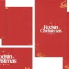 7351 - Rockin Christmas Social Graphics Red backgrounds with the text "Rockin' Christmas," adorned with festive gold swirls, celebrating community and faith.