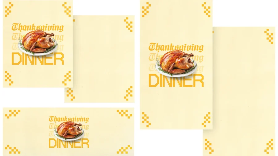 7380 - Thanksgiving DinnerSocial Graphics Thanksgiving dinner invitation featuring a turkey centerpiece and warm, inviting text celebrating community and gratitude.