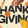 7382 Thanksgiving HD Title Slide Bold text reads "THANKSGIVING" surrounded by colorful autumn leaves, symbolizing gratitude and community in faith.