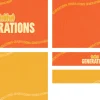 7391 - Generations Screen Graphics Bold text "GENERATIONS" on vibrant orange and yellow backgrounds, symbolizing community and faith across generations.