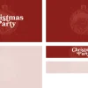 7409 - Christmas Party Screen Graphics Red background with ornate Christmas ornament and "Christmas Party" text, symbolizing festive community celebration and faith.