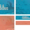 7447 - Strong And Courageous Screen Graphics Bold text reads "STRONG & COURAGEOUS" against a textured blue and orange background, symbolizing faith and strength.