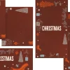 7450 - Christmas Social Graphics Warm brown backgrounds adorned with Christmas trees, gifts, and ornaments, highlighting the joy and spirit of the season.