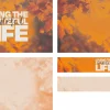 7477 - Living The Grateful Life Screen Graphics Warm autumn leaves frame the text "Living the Grateful Life," evoking themes of gratitude and community in faith.