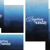 7489 - Baptism Sunday Social Graphics Baptism Sunday in elegant white text against a gradient blue background, symbolizing renewal and faith.