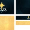 7602 - A Thrill of Hope Screen Graphics Bright star symbolizes hope, with elegant text proclaiming "a thrill of Hope" against a dark background and golden accents.