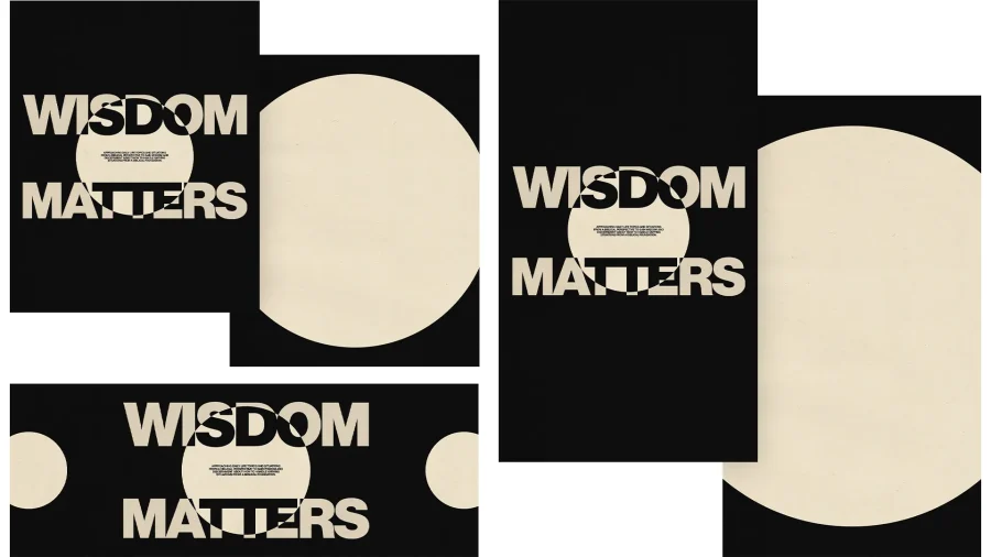 "Wisdom Matters" boldly displayed on a black background, emphasizing faith and the importance of spiritual insight.