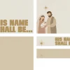7640 - His Name Shall Be Screen Graphics Mary and Joseph with baby Jesus, highlighted by a star, emphasizing the theme "His Name Shall Be..." in a worship setting.