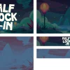 7680 half lock in screen graphics Colorful landscape with glowing lanterns, mountains, and the text "HALF LOCK-IN," evoking community and fellowship.