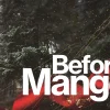7689 before the manger hd title slide Snowy forest backdrop with vibrant red ribbon and text "Before the Manger," evoking themes of anticipation and faith.