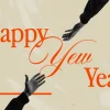 7733 happy new year hd title slide Hands reaching out with "Happy New Year" text, symbolizing community, connection, and new beginnings in faith.