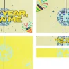7754 new year new me screen graphics Colorful celebration graphic featuring a disco ball and festive elements with the text "New Year, New Me" for church activities.