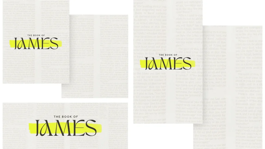 7800 the book of james social graphics The Book of James displayed, emphasizing faith, wisdom, and biblical teachings for church study and community growth.