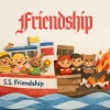7844 friendship hd title slide Colorful boat named "S.S. Friendship" with children and animals, symbolizing community, togetherness, and faith.