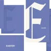 7862 easter social graphics Stylized letters spelling "EASTER" on a blue background, symbolizing celebration and community in faith.