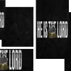 7872 he is the lord social graphics "He is the Lord" text with a figure, inviting reflection on faith and the glory of God, set against a dark background.