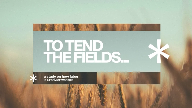 "Golden fields with text emphasizing labor as worship, highlighting community and faith in service to God."